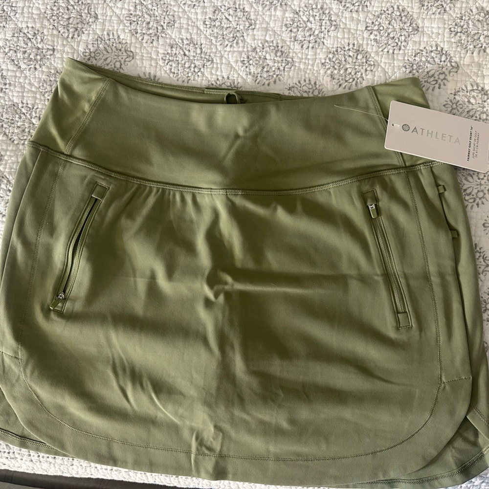 Athleta Olive Green Skort with Zip Pockets